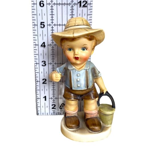 Arnart 3008H The Fishing Boy Figurine 5.5" Vintage Ceramic Home Decor - Picture 3 of 7